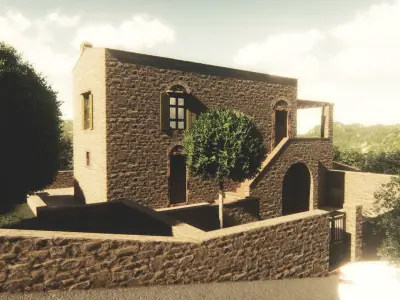 Greek House in provence 3D model