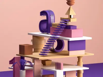 3D composition kitbash set 3D model