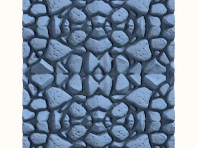 Seamless Weathered Castle Stone Wall Prop 3D print model purchase