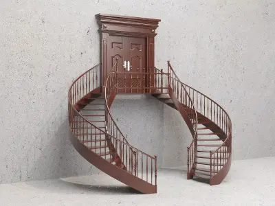 Classic Door Stair 3D model