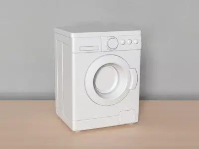 Realistic Washing Machine 3D Printable 3D print model