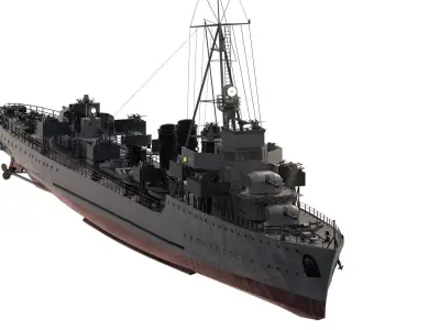 WW2 HEAVILY ARMED PATROL SHIP 3D model