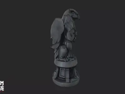 Stylized Griffin Statue  Low-poly 3D model