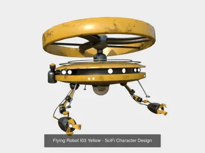 10 Flying Robot I Collection - SciFi Character Design 3D Model Pack