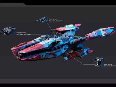 STARSHIPS - Pack06 Low-poly 3D model