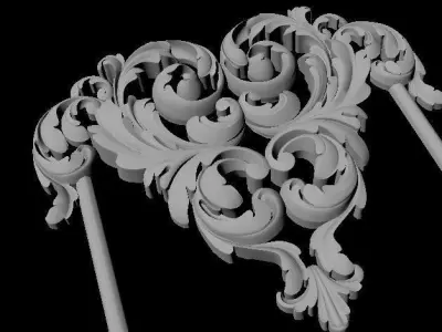 dekor ornate gold letter 3D model