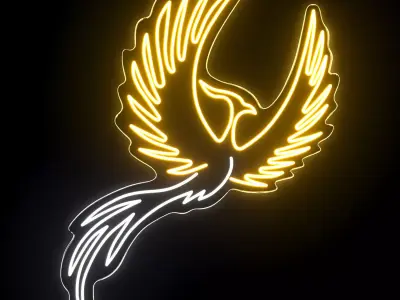 Flying Phoenix Neon Sign 3D model