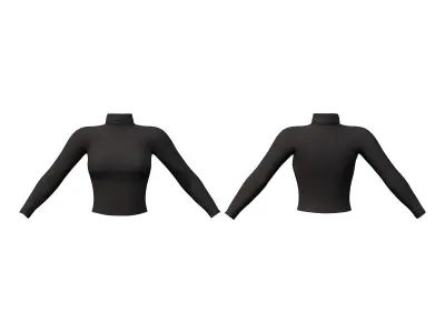 Womens Black Lace Up Spring Outfit Low-poly 3D model