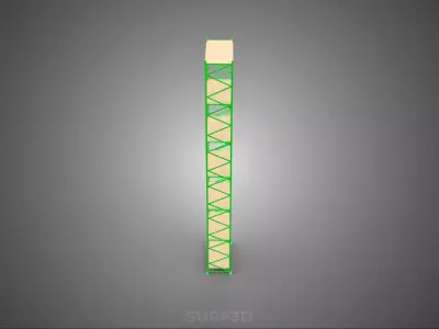 TOWER RACK UPRIGHT VERTICAL WOOD METAL WAREHOUSE SHELVES STORAGE 3D model