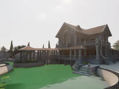 Classic Casa Scene-villa-modern house 3D model