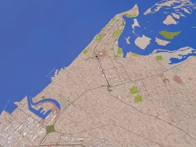 Umm Al Quwain City UAE Low-poly 3D model