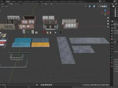 Modular Buildings Asset Pack 3D model
