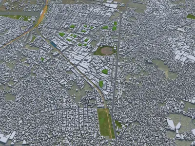 Bareilly Uttar Pradesh India 25km AI Low-poly 3D model