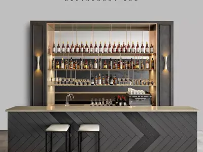 Restaurant bar 1   3D model