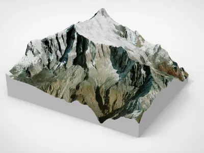 Mountain landscape Annapurna IV Himalayas Nepal 3D model