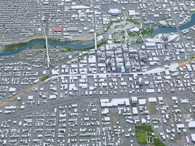 Spokane Downtown Washington USA Low-poly 3D model