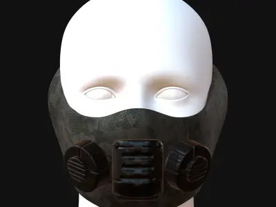 Gas mask helmet 3d model scifi Low-poly  Low-poly 3D model