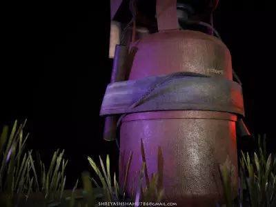Cylinder gas can in grass Texture