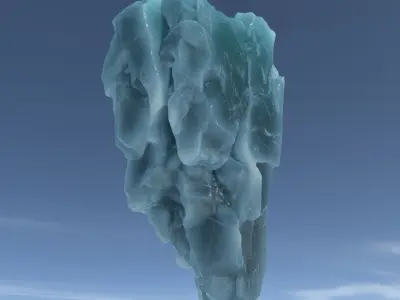 Low poly Floating Frozen Iceberg 211207 Low-poly 3D model