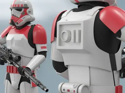  Star Wars Shock Trooper Equipped with Blaster Rifle 