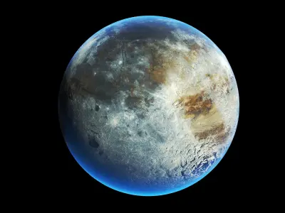 Planet Sci Fi Low-poly 3D model