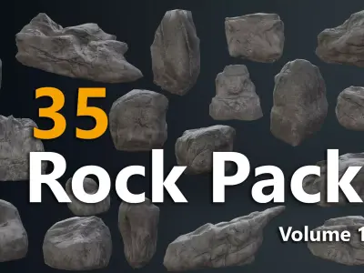 Lowpoly Rock Pack Volume 01 Low-poly 3D model