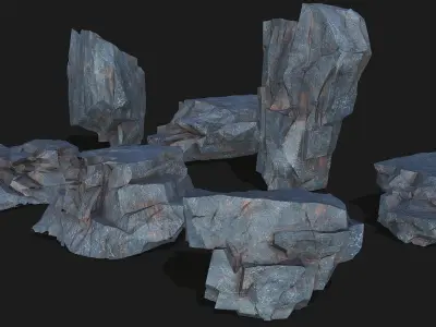 cliff rocks - 3D Models PBR Pack 07 Low-poly 3D model