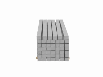 Concrete Slabs On Wood Planks 3D model