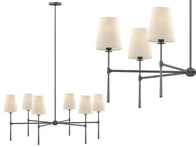 Rhodes Round Chandelier 6 Light 3D model