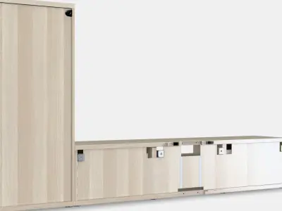 BESTA TV storage combination-glass doors 2 Low-poly 3D model