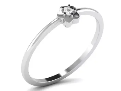Light Weight White Gold Diamond Ring DR-5962 3D print model