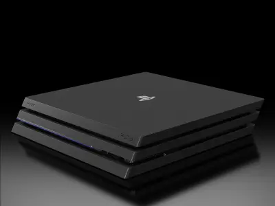 Sony PlayStation 4 Pro Game Console Low-poly 3D model