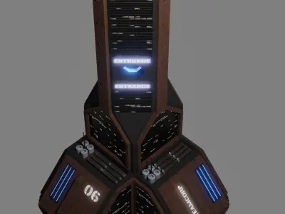 SciFi Cyberpunk Building 06 Low-poly 3D model
