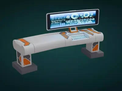 Sci-Fi Computer - Game Ready - PBR Low-poly 3D model
