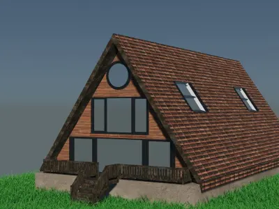 A-Frame house 3D model
