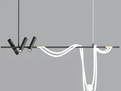 Afralia Minimalist Nordic Art Bar Chandelier 3D model