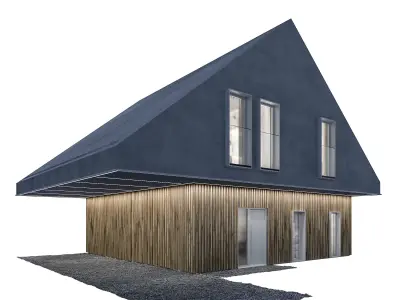 Modern house 15 at night 3D model