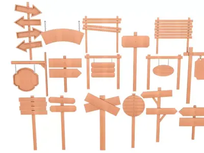 Signboards Collection 3D model