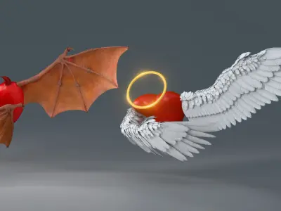  Bad and Good Winged Heart Bundle - Rigged 