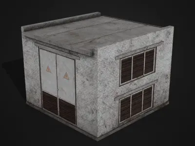 Electrical Substation Low-poly 3D model