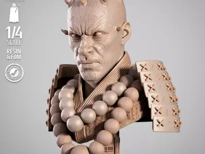 STAR WARS Darth Maul Samurai Portrait Bust 3D print model