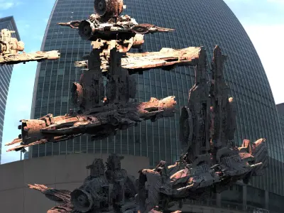 Alien Gunships Kit bash 3D 3D model