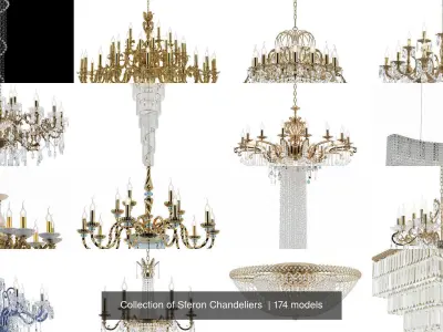 Collection of Sferon Chandeliers  3D Model Pack