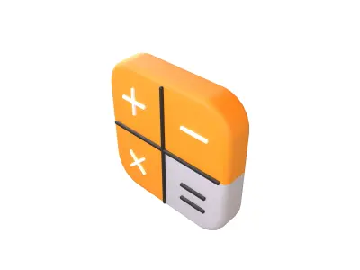 IOS Calculator Icon v2 001 Low-poly 3D model