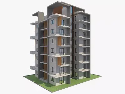 Apartment Building 9 3D model