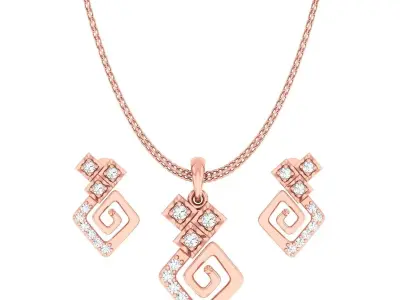 Light wt Pendant Earrings Set 3dm stl obj mtl gltf glb renders  3D print model