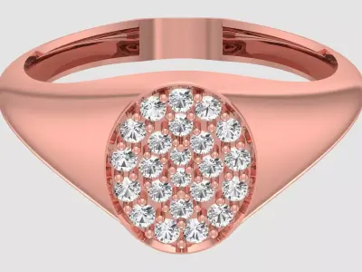 Solitaire Women Light Weight Band Ring 3D print model 15