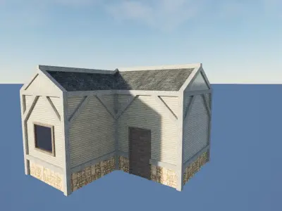 wood House01 Free low-poly 3D model