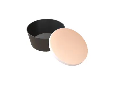 Round Disposable Lunch Box v2 003 Low-poly 3D model