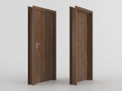 interior wooden panel  door  Free 3D model